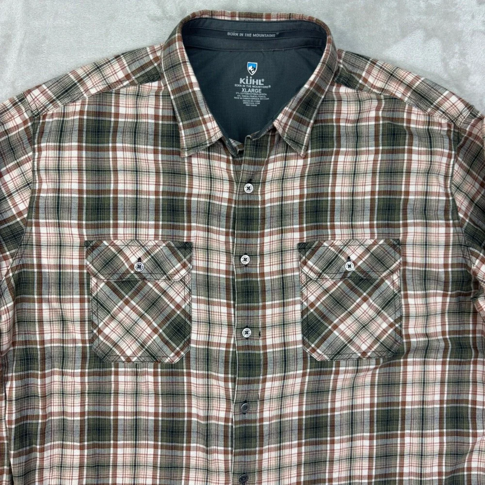 Kuhl Dillinger Descender Flannel Shirt Mens XL Plaid Long Sleeve Button Down